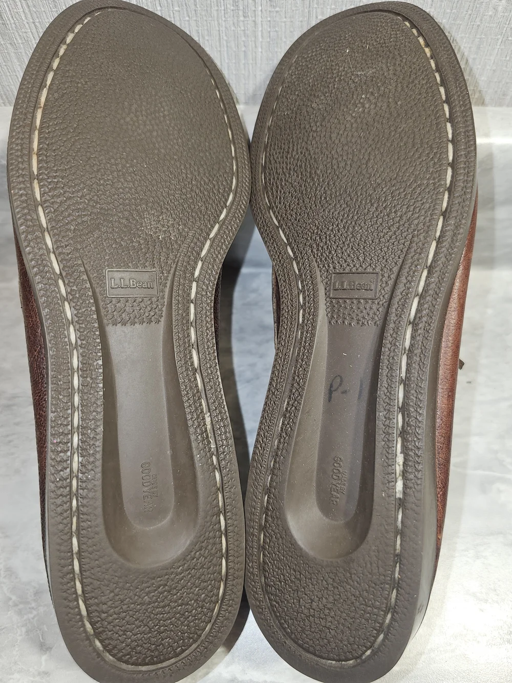 L.L. Bean Men's Dark Brown Leather Boat Shoes  - S48